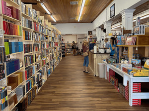 Barrel of Books and Games checkout area in historic downtown Mount Dora.