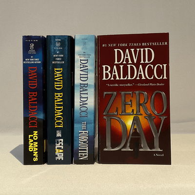 The covers from author David Baldacci novels.  