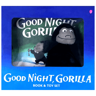 Cover of "Good Night Gorilla" book and toy set.