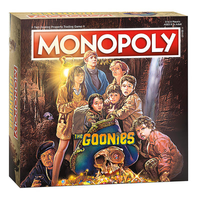 Monopoly: The Goonies Edition. For 2 to 6 players, ages 8 to adult.