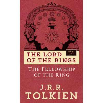 The cover of "The Lord of the Rings, The Fellowship of the Ring" is the first of the series written by J.R.R. Tolkien.