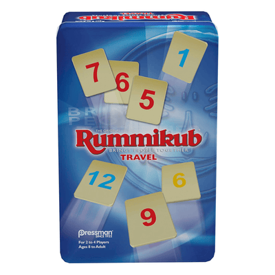 Cover of travel size "Rummikub" game.