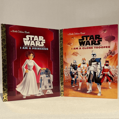 Cover of  "Star Wars-I am a Princess" and "Star Wars- I am a Clone Trooper"Little Golden Books.