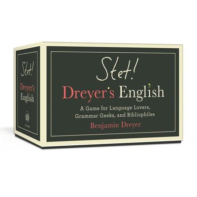 Box for "Stet! Dreyer's English: A Game for Language Lovers, Grammar Geeks, and Bibliophiles" by Benjamin Dreyer.